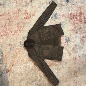 All Saints Black-Brown Naru Leather Jacket